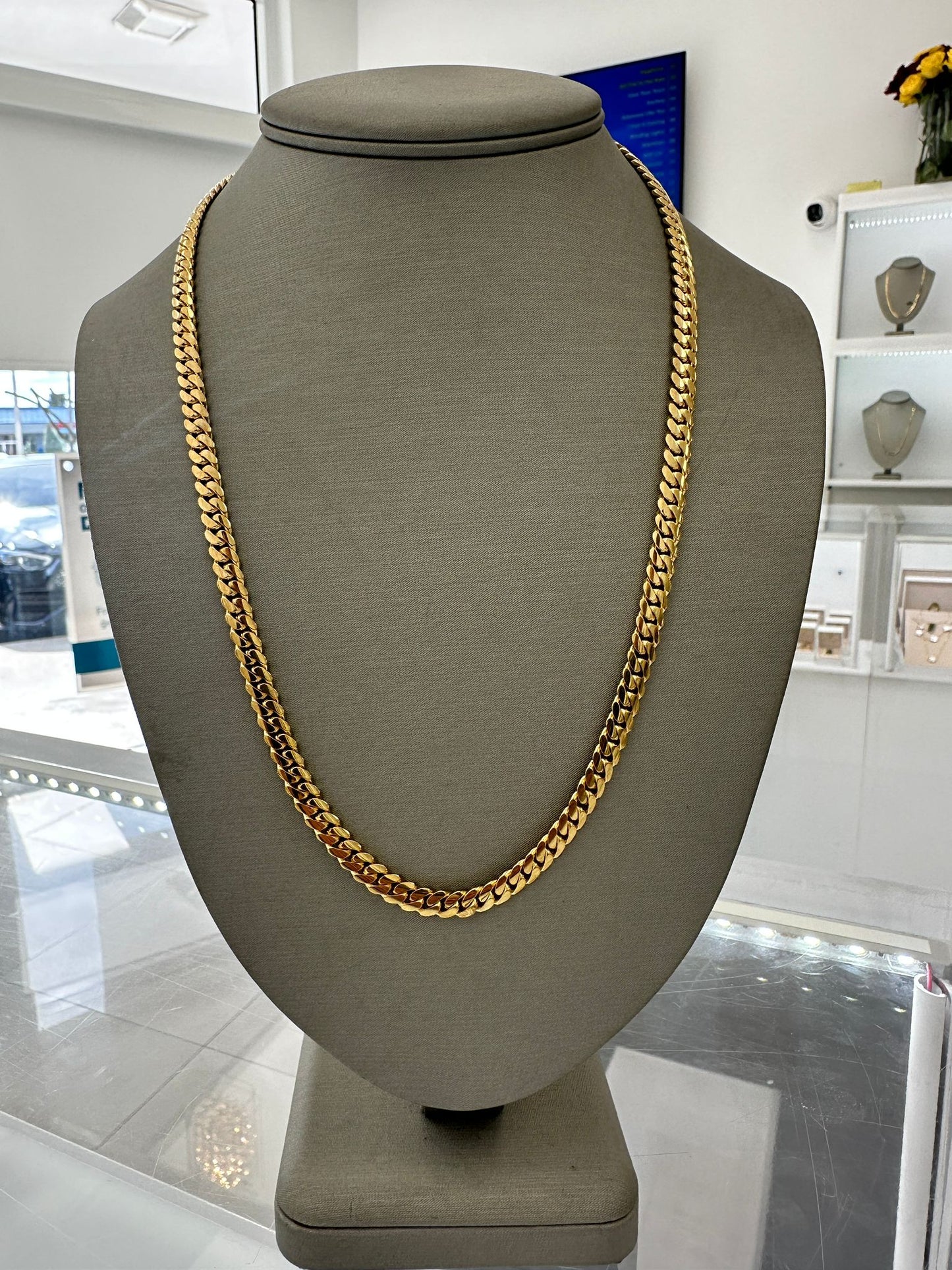 Cadena Cuban Link Sólida Oro 14k 22” 6mm