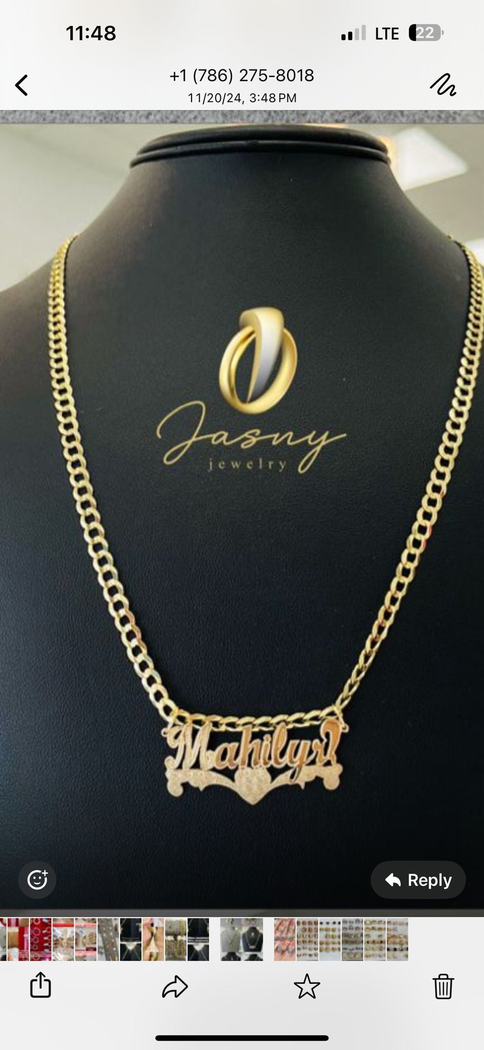 Cadena de oro 14k con dije personalizado