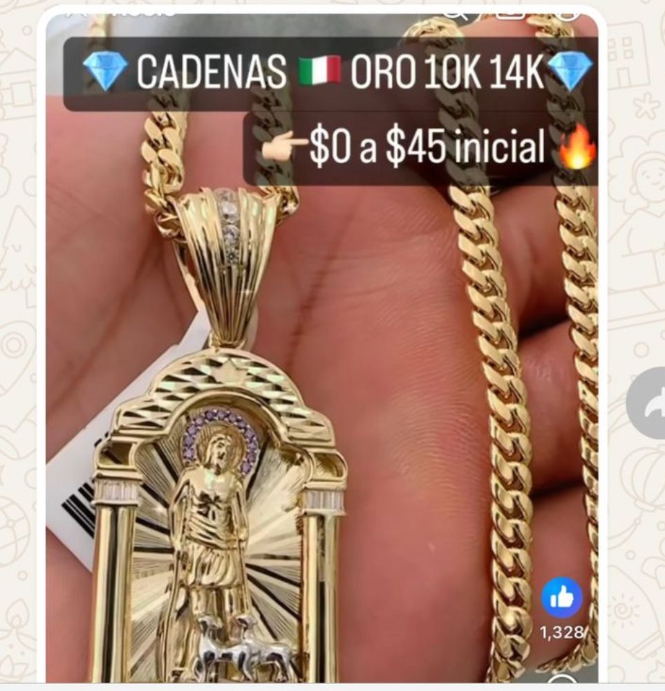 Set cadena y medalla oro 14k 💎⭐️