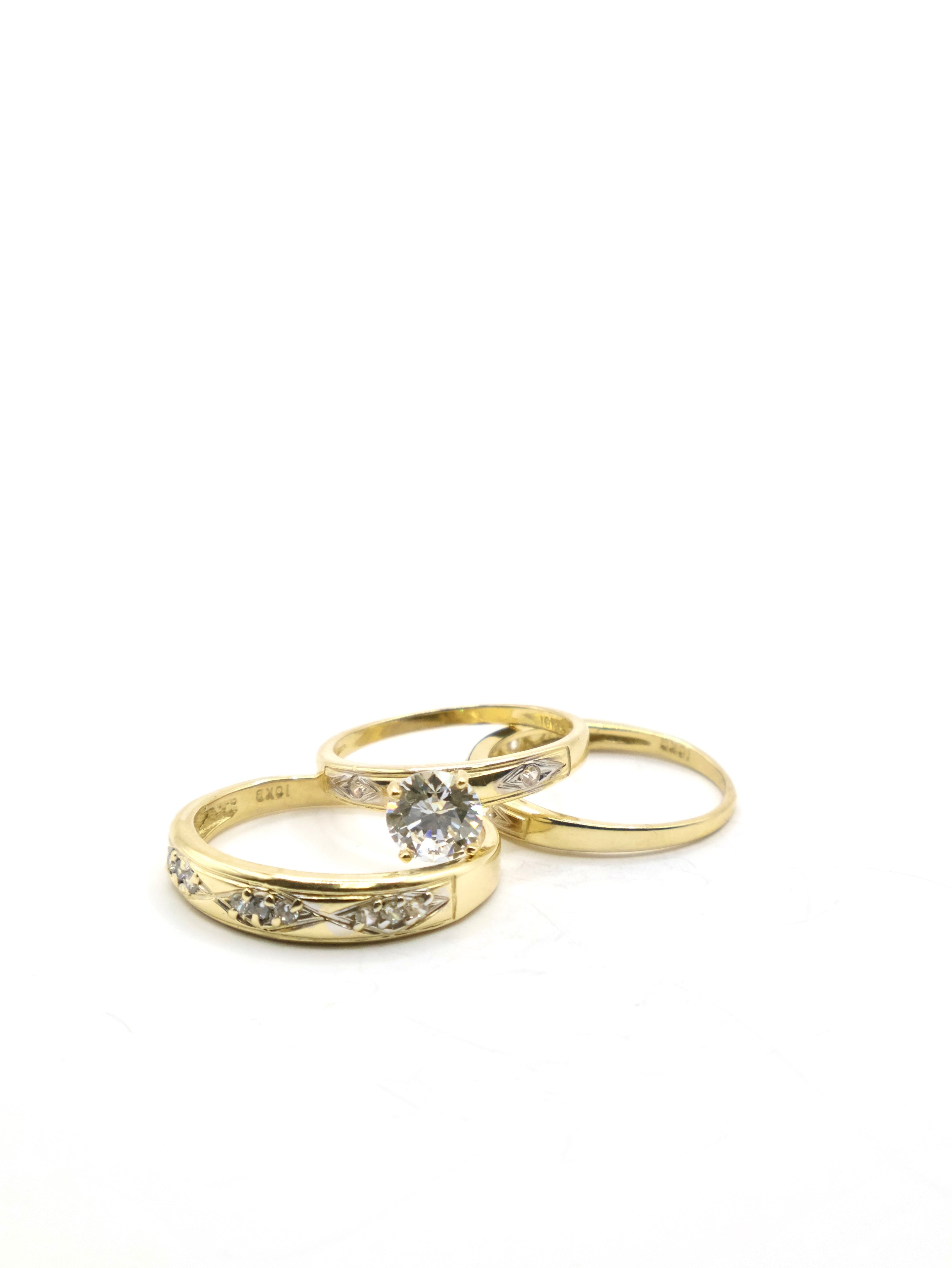 Anillo Trio Rombos - 10K