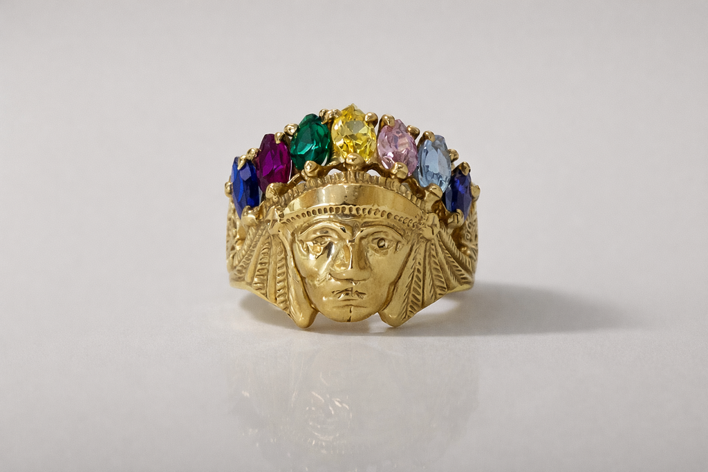 10K Gold Men’s Native American Chief Design Ring