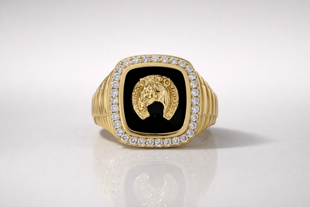 10K Gold Men’s Horse Design Ring