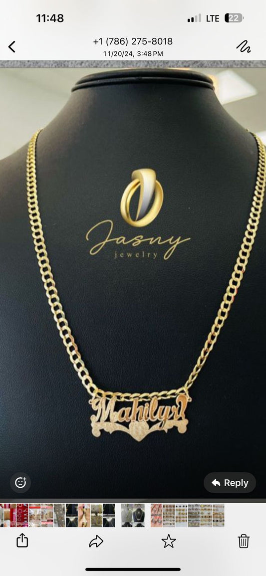 Cadena de oro 14k con dije personalizado