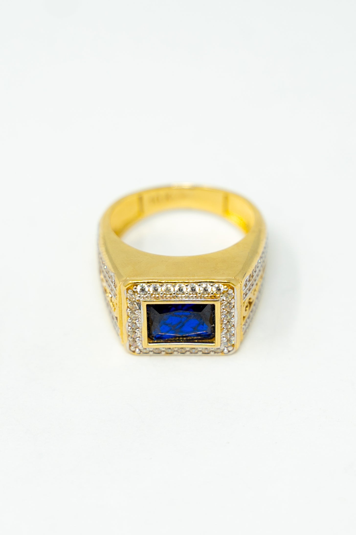 MEN'S RING -RECTANGULAR BLUE STONE