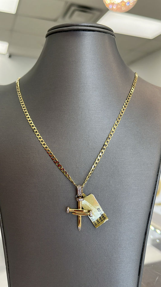 Cadena oro 10k dije oro 14k