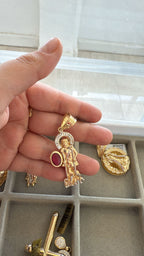 Cadena Oro 14k + Dije Oro 14k San Lázaro