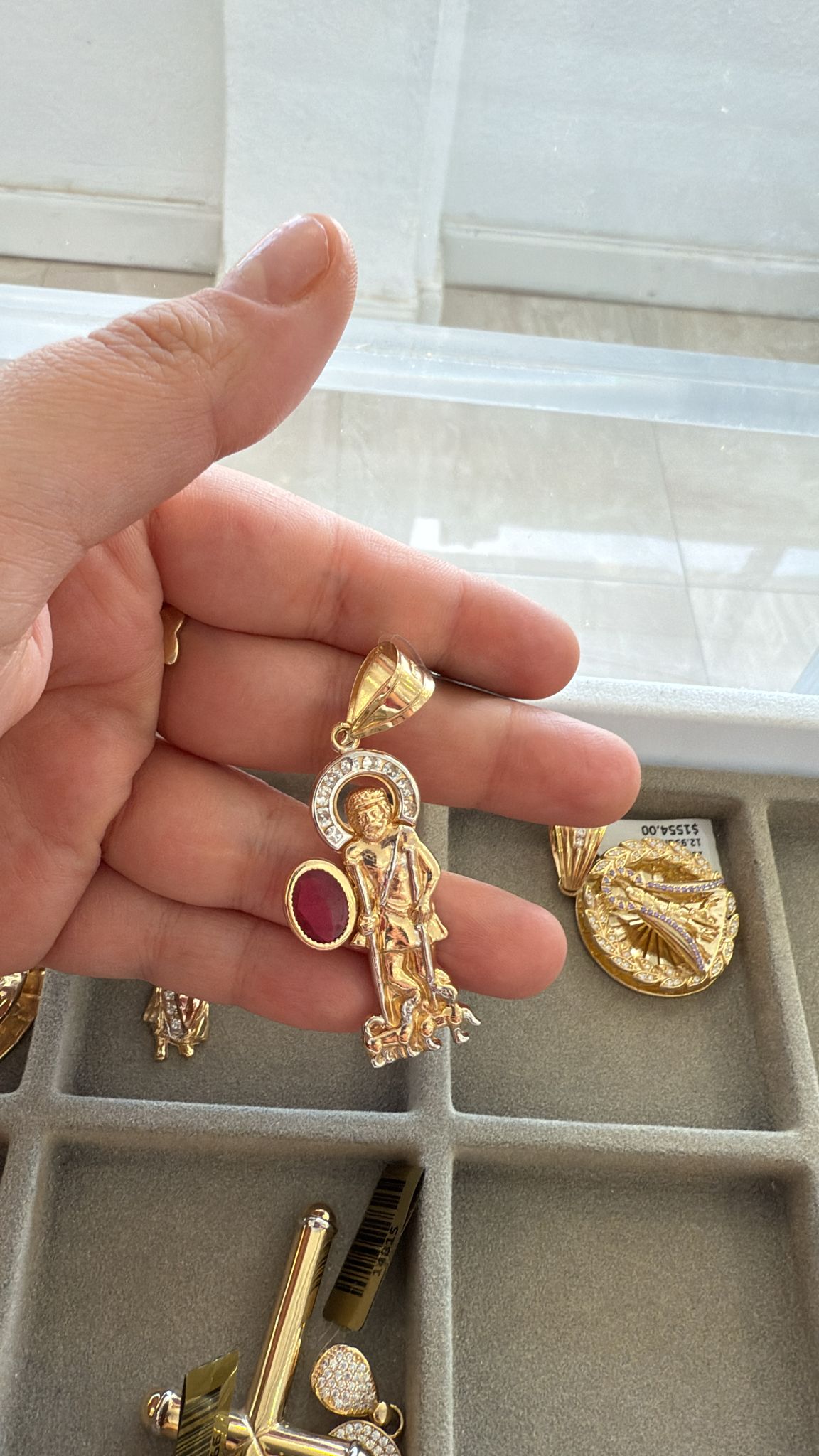 Cadena Oro 14k + Dije Oro 14k San Lázaro