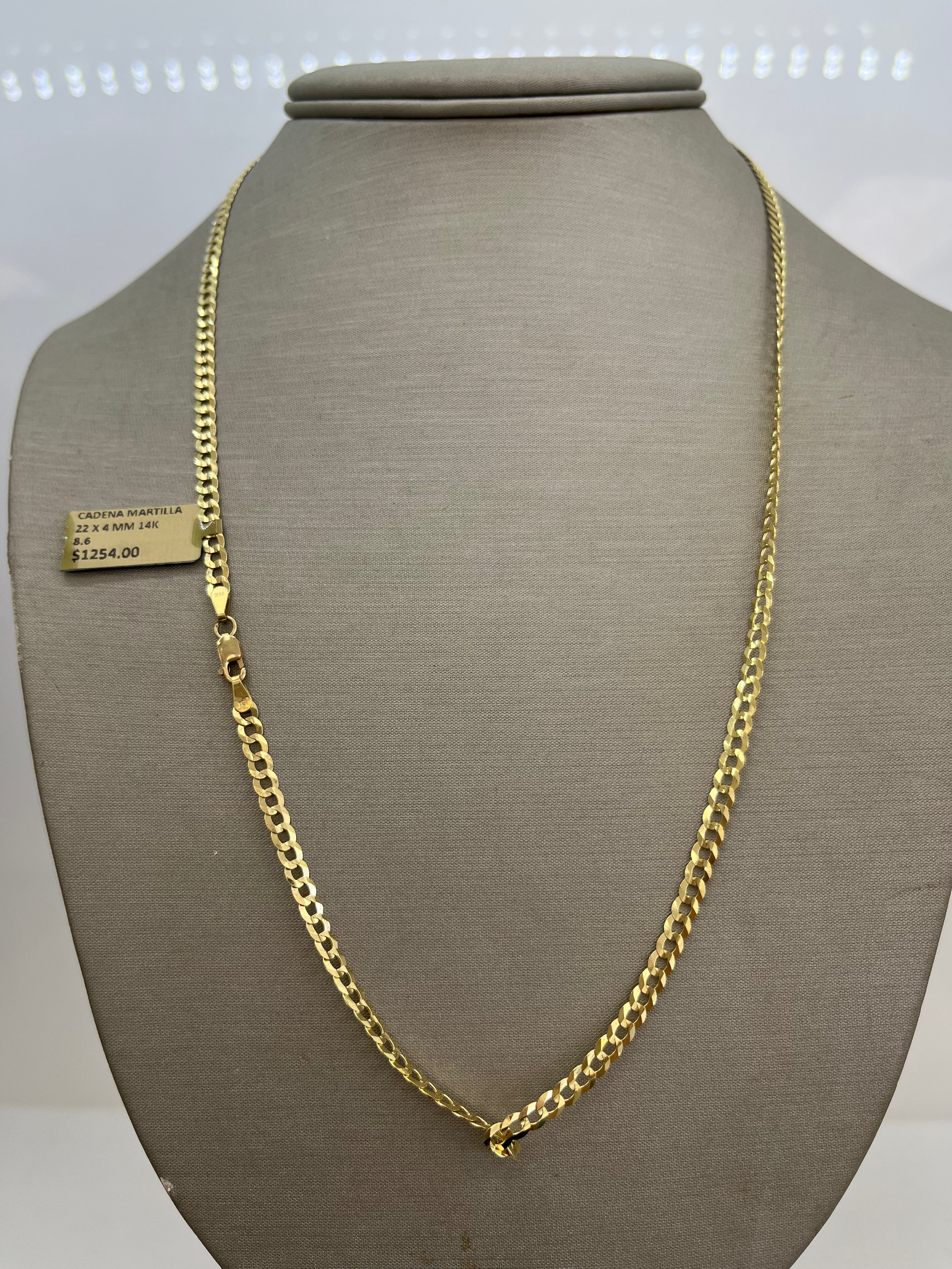 Cadena Martillada Oro 14k
