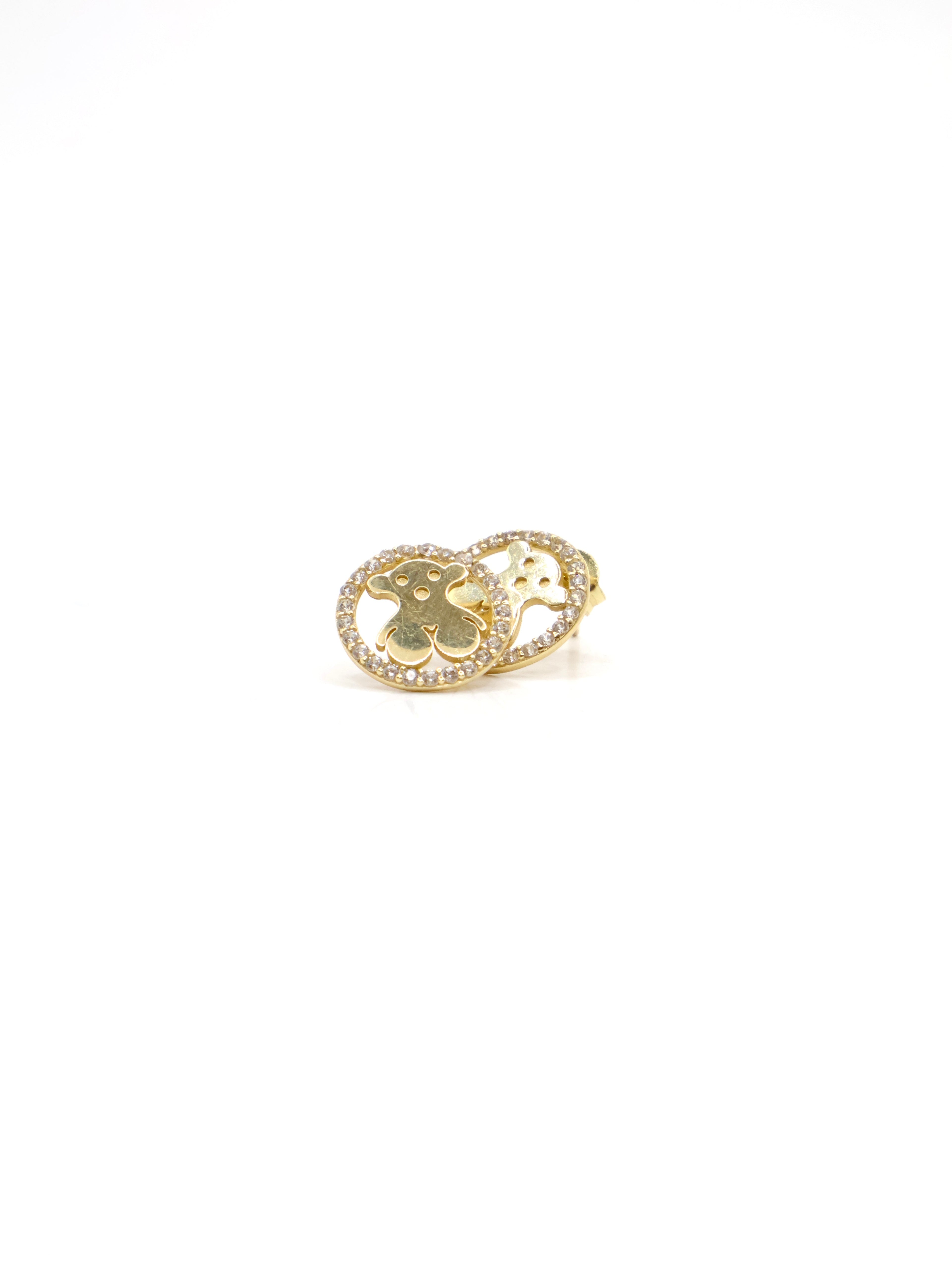 Argollas Oso con Brillantes - 14K