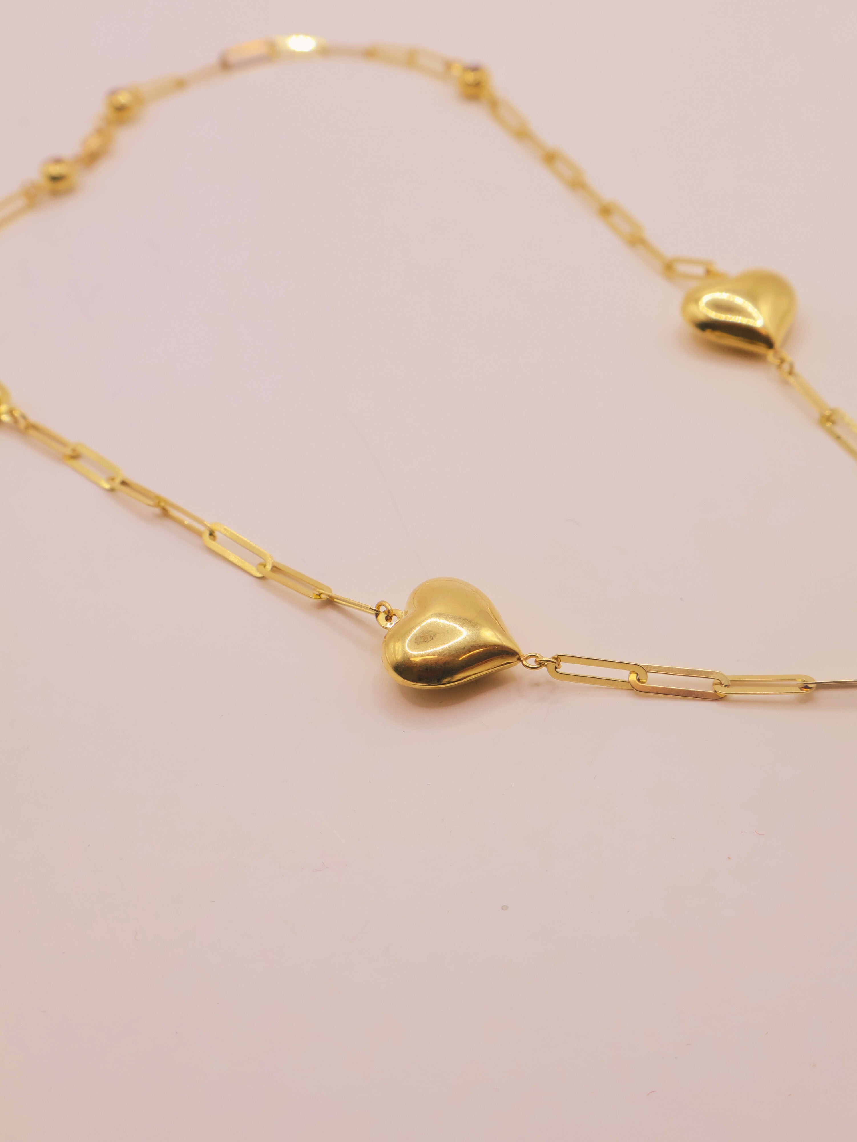 WOMEN'S CHAIN - PAPPER CLIP CON CORAZON 10K