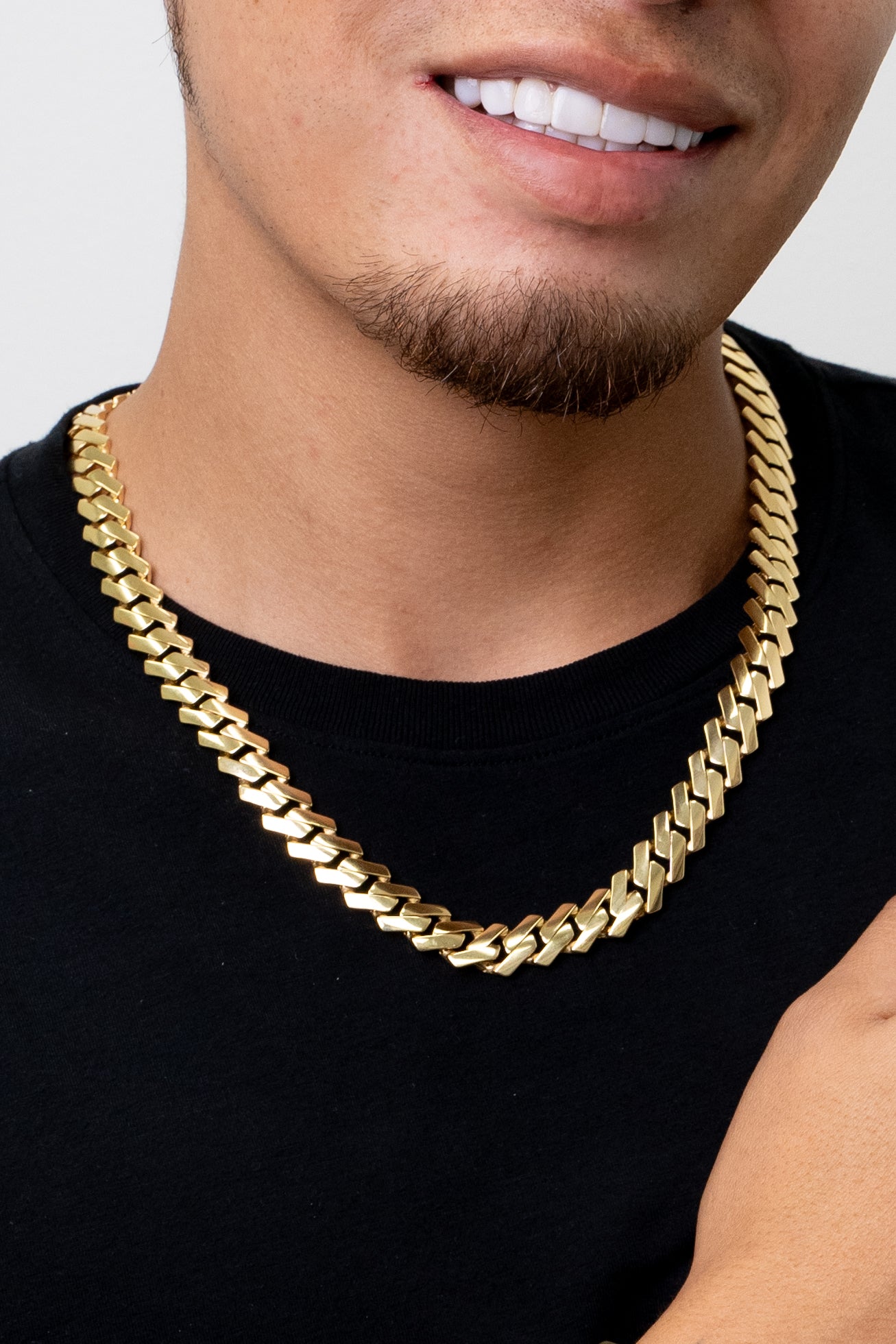 MEN'S CHAIN MONACO CLASSIC PAVE LOCK 2024 22X9MM 14K