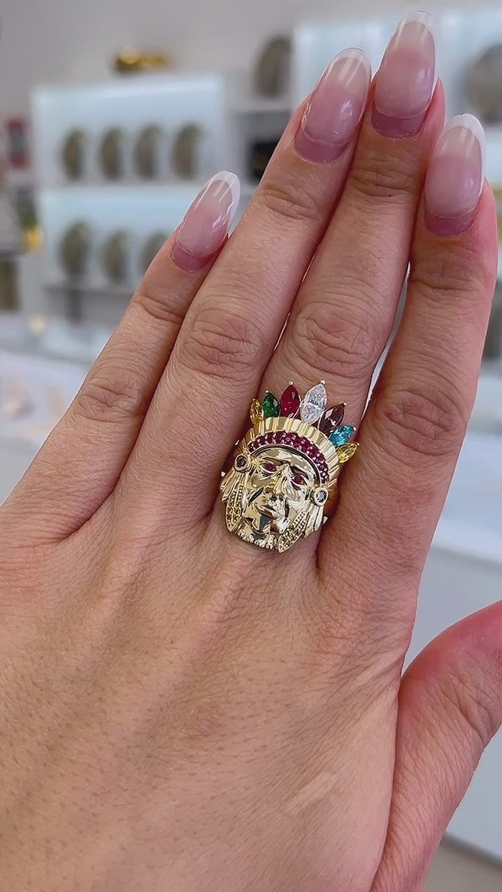 Anillo Indio Oro 14k