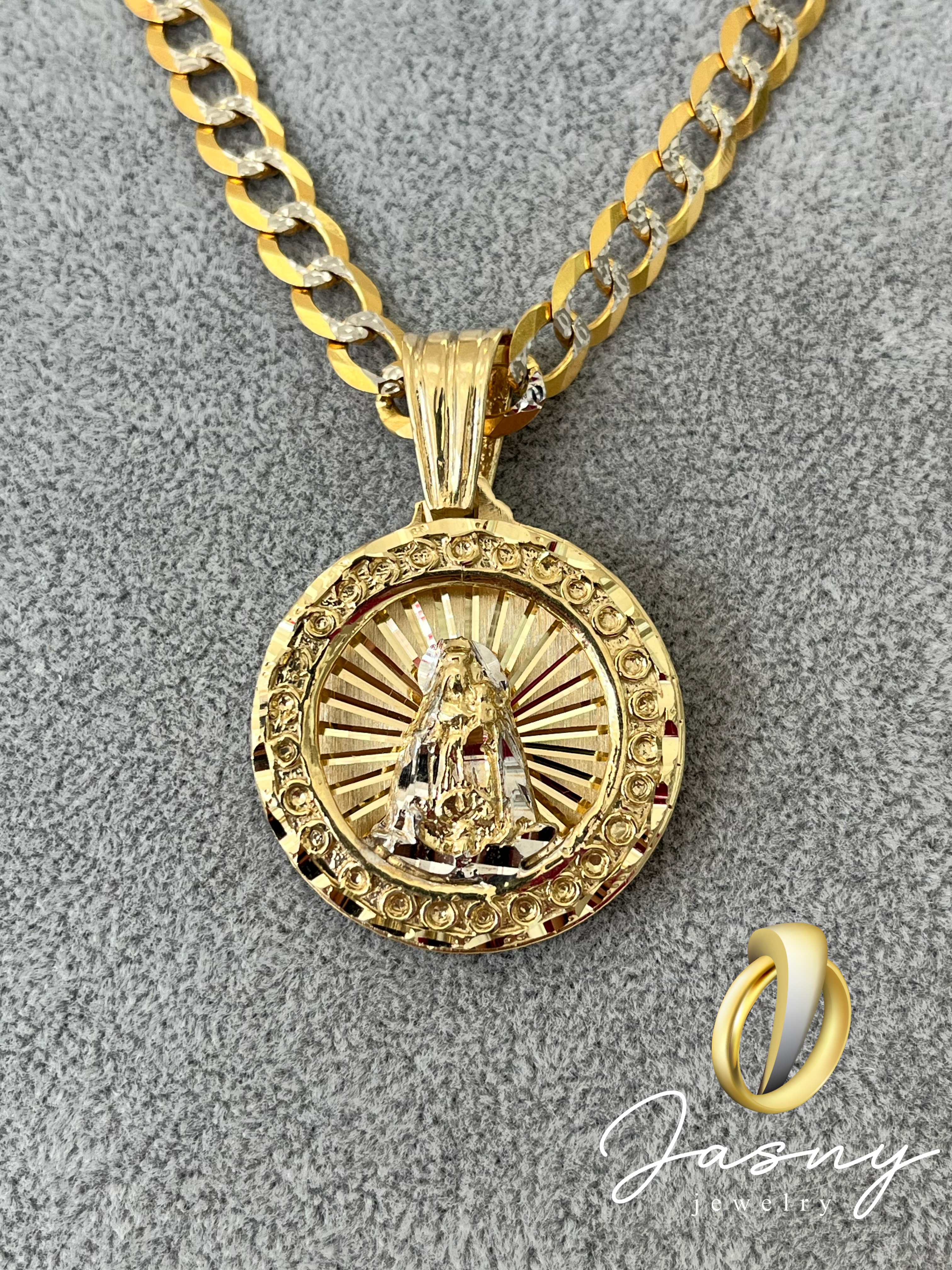 MEDALLA 3D VIRGEN DE LA CARIDAD ORO 10K / 10K GOLD VIRGIN 3D PENDANT