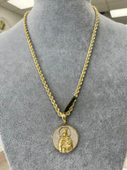 CADENA HALLOW ROPE CHAIN + MEDALLA VIRGEN DEL CARME