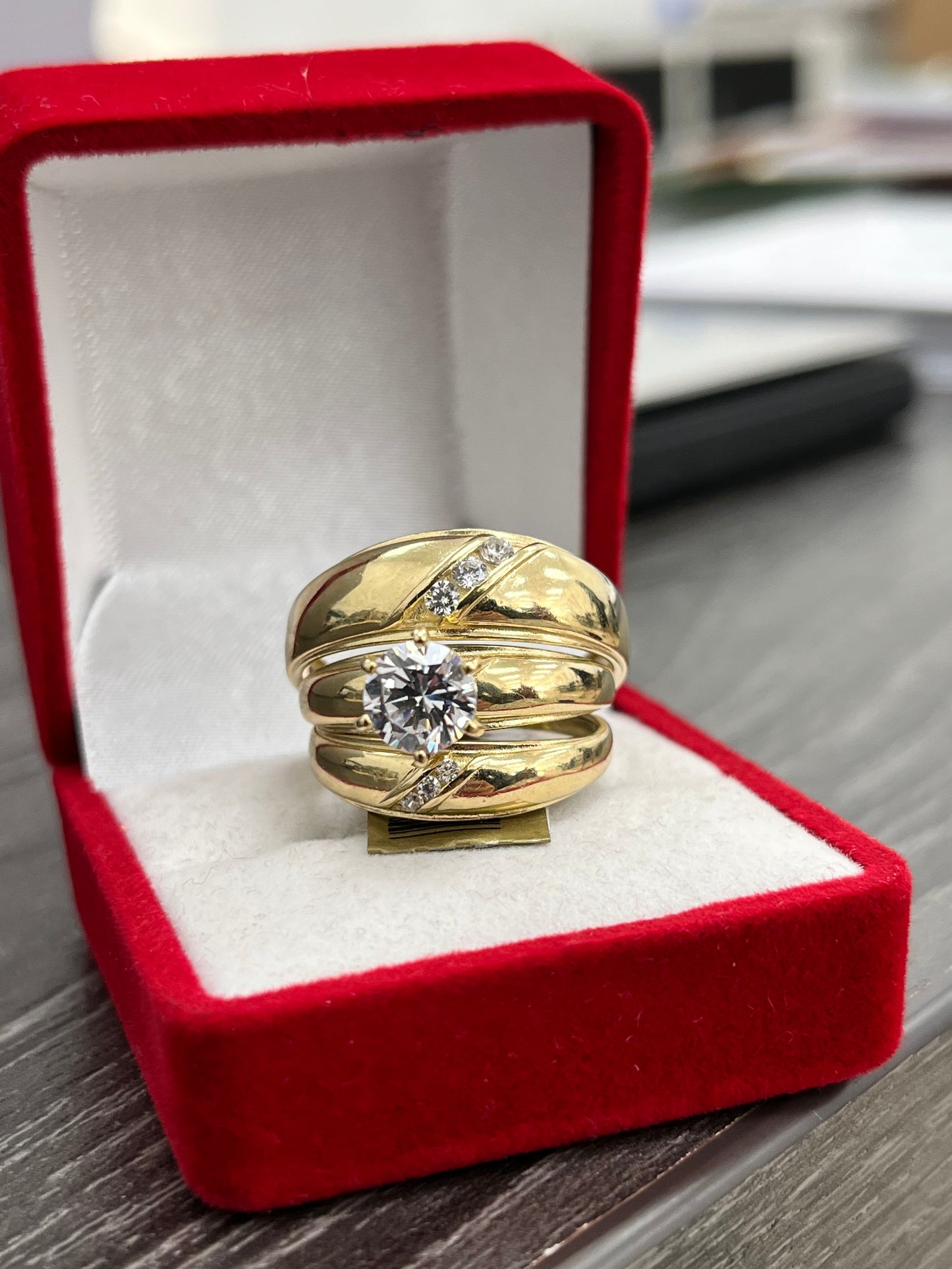 TRIO ANILLOS MATRIMONIO ORO 14 K
