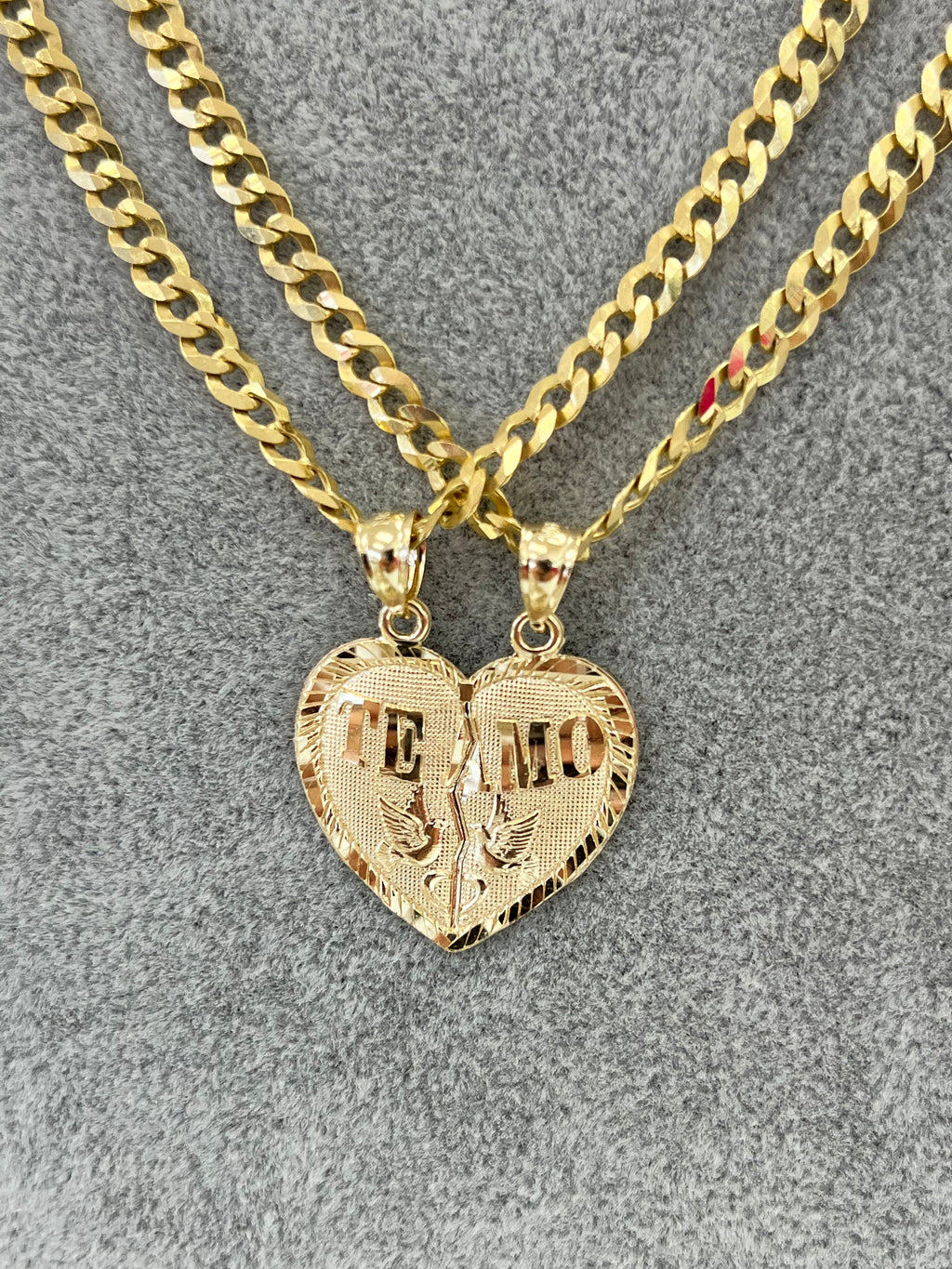 SET ORO 14k CADENAS PARA PAREJAS+ DIJE CORAZON