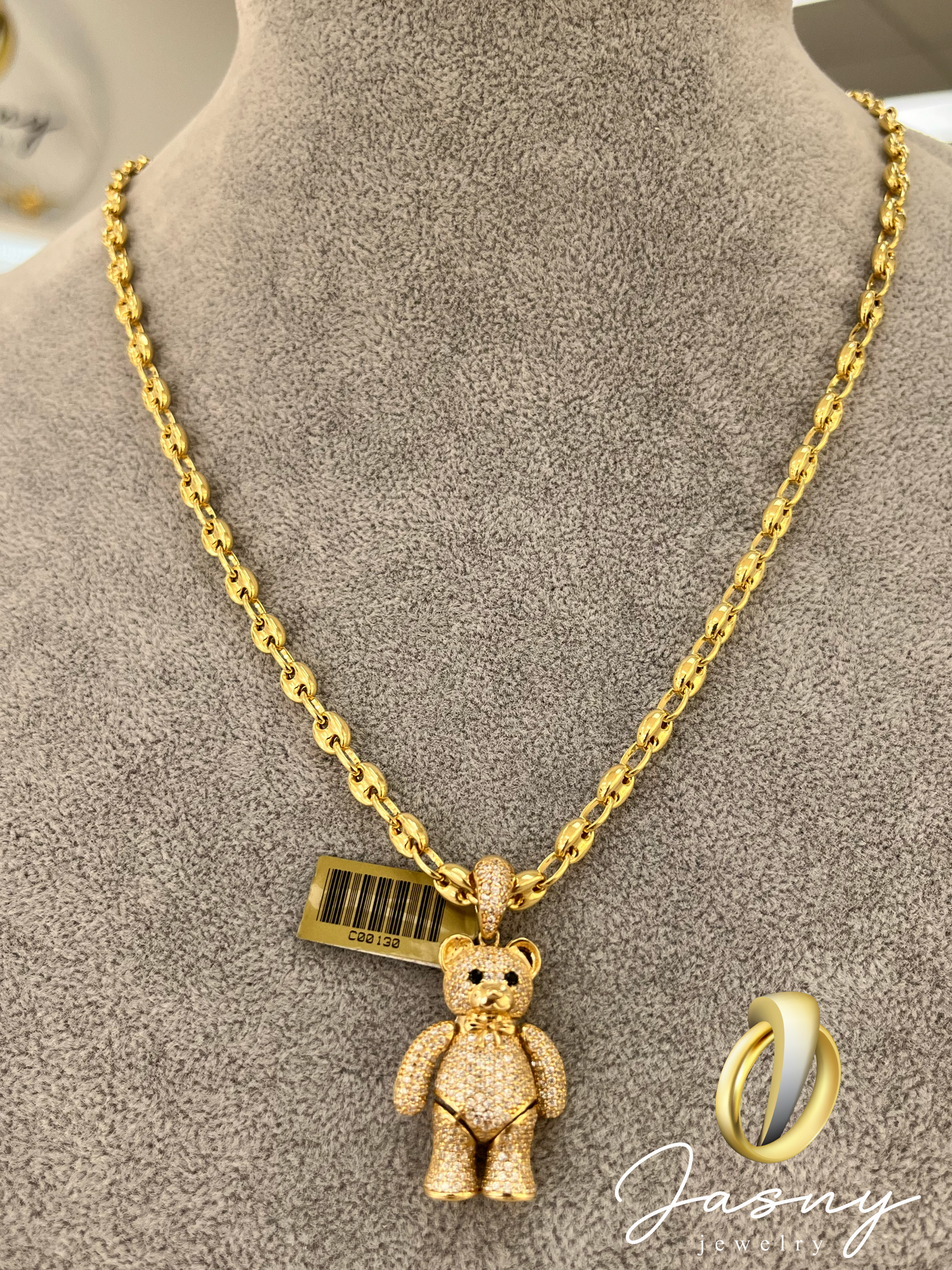 SET ORO 14K CADENA GUCCI + DIJE OSO / GOLD SET CHAIN – Jasny Jewelry