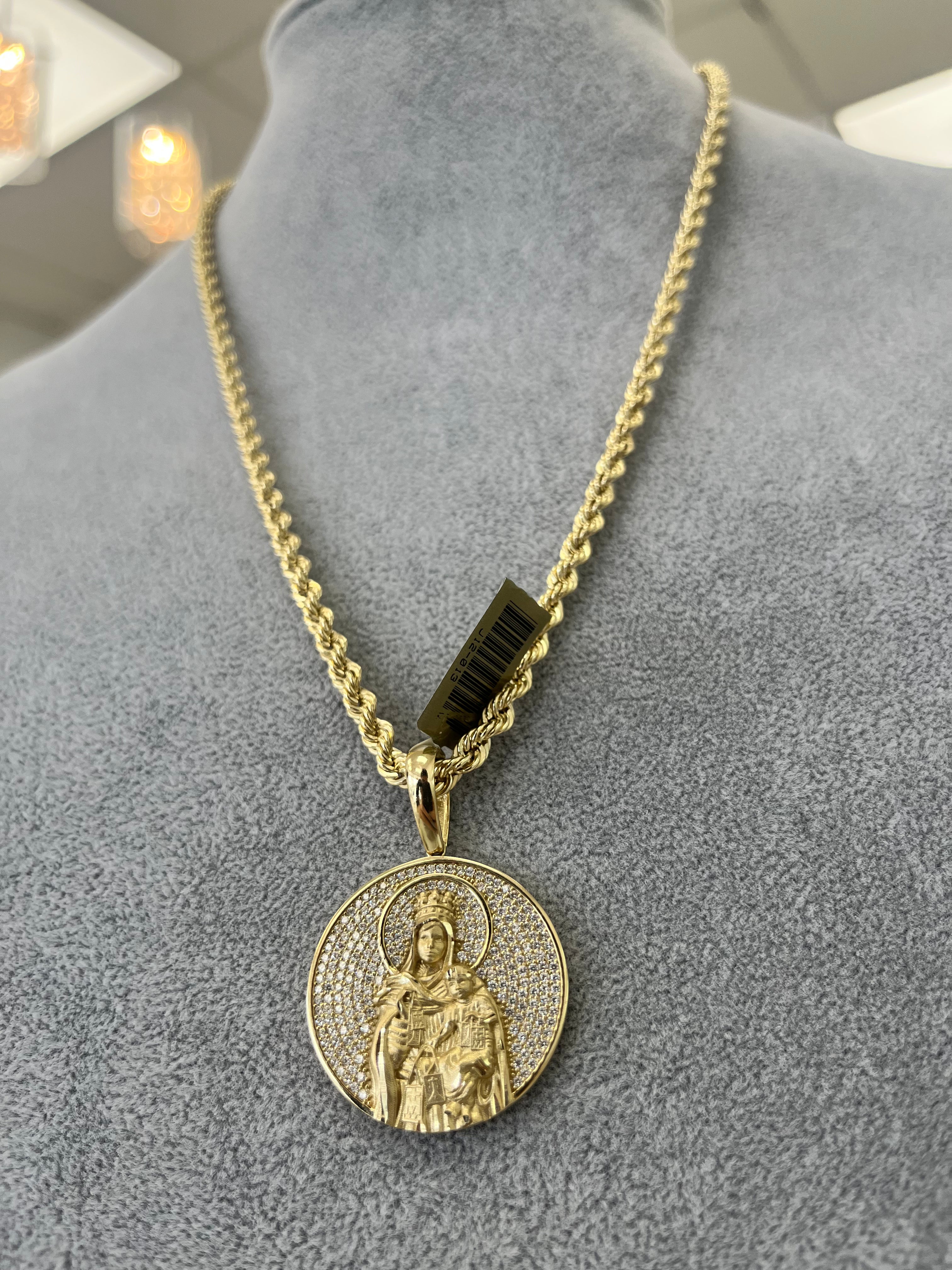 CADENA HALLOW ROPE CHAIN + MEDALLA VIRGEN DEL CARME – Jasny Jewelry