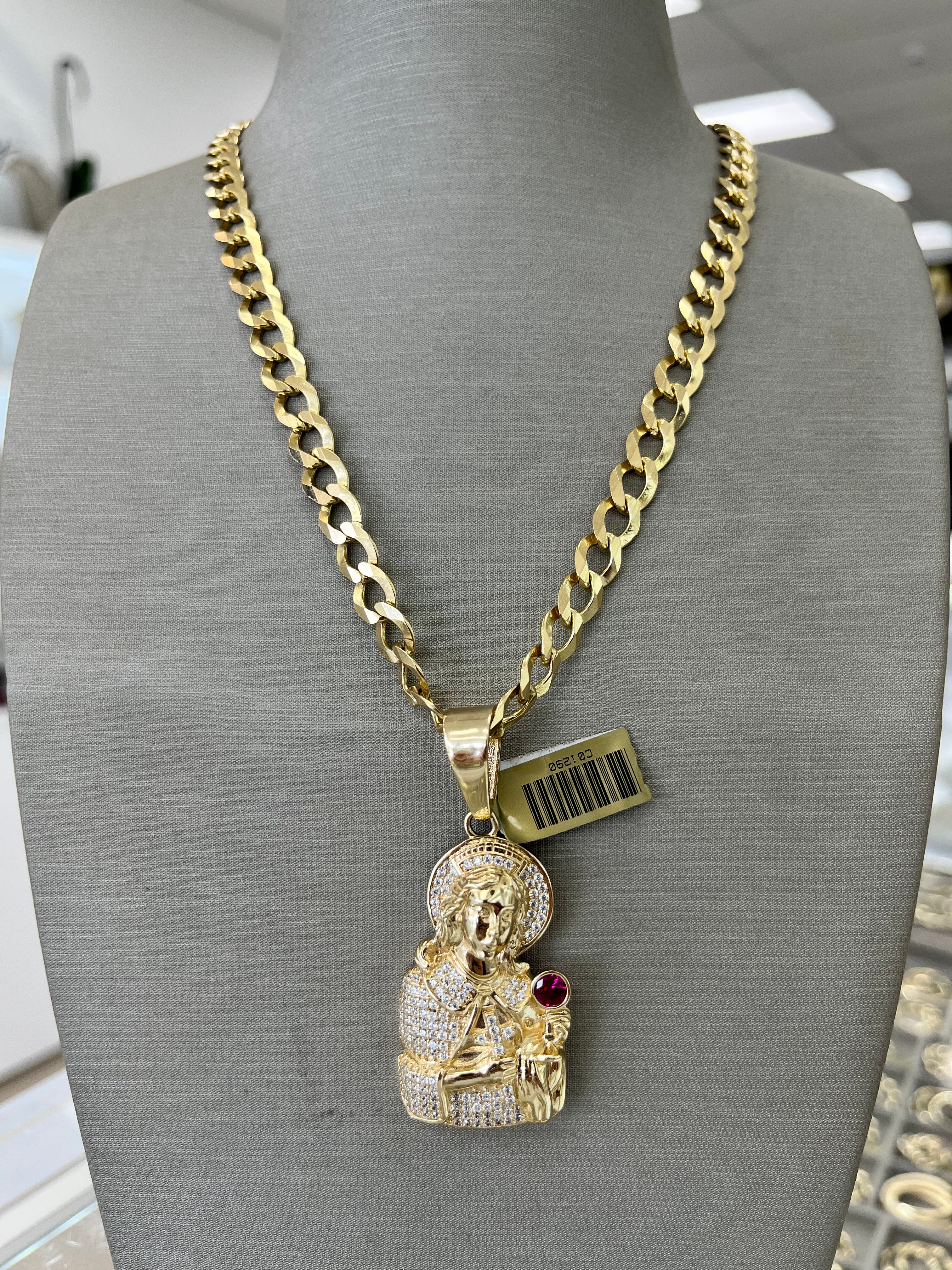 ✨CADENA ORO 10K + FIJE SANTA BÁRBARA ORO 10K