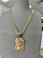 ✨CADENA MÓNACO HALLOW + CRISTO ORO 14K