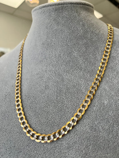 ✨ CADENA MARTILLADA DOS TONOS ORO 14K✨