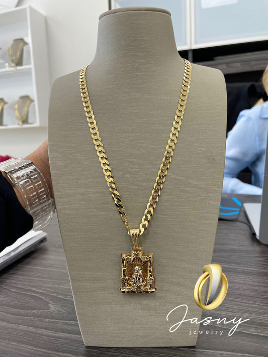 💎🇮🇹 Cadena Virgen de Guadalupe ORO 10K y 14K