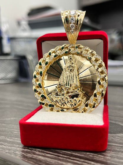 🇨🇺MEDALLA VIRGEN de la Caridad del Cobre 3D ORO 14K