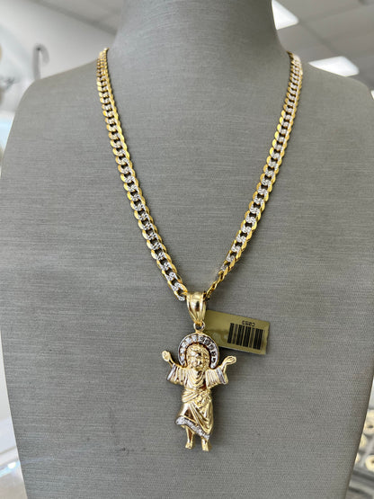 🌟CADENA DOS TONOS + DIVINO NIÑO ORO 14K