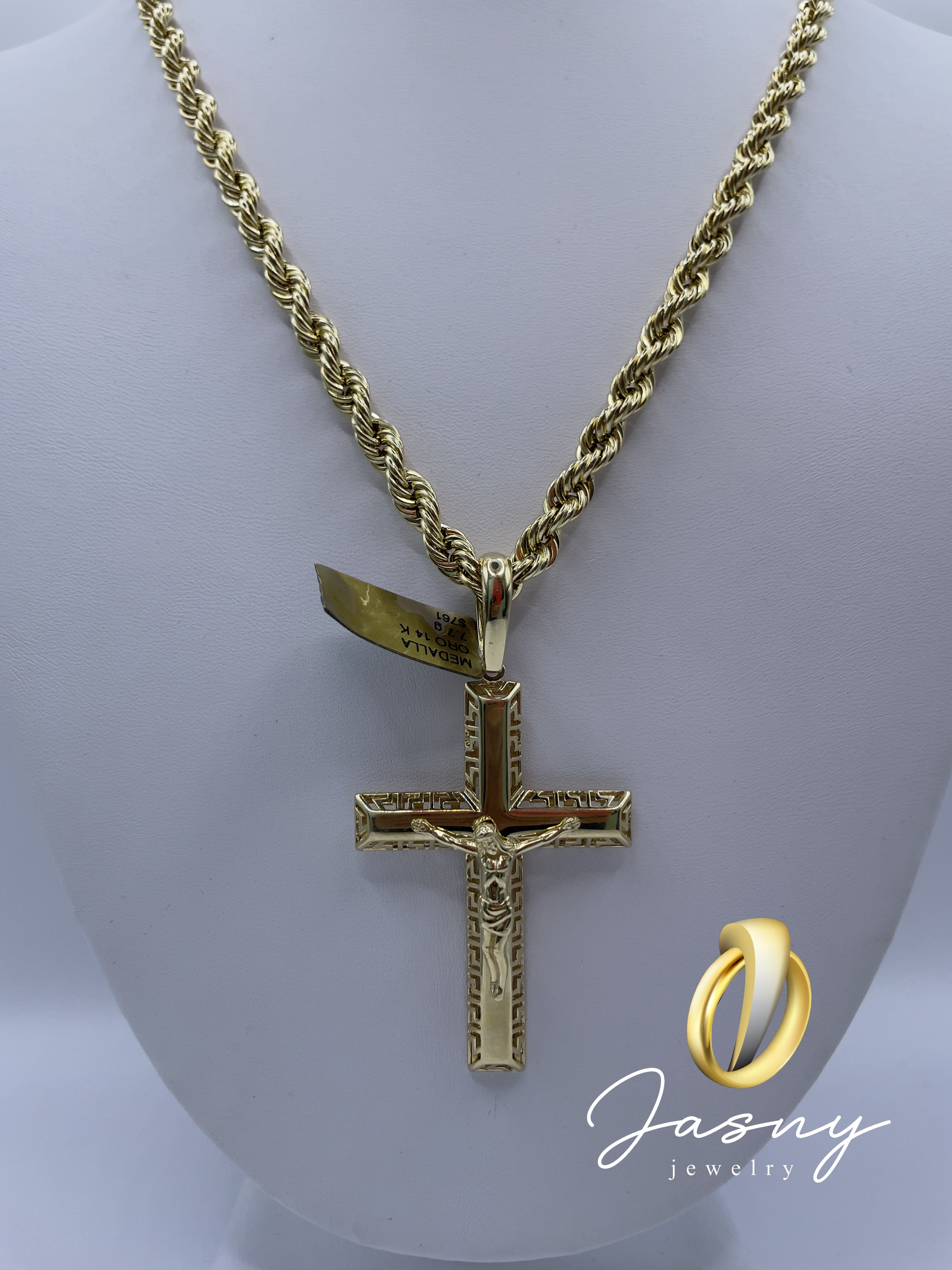 🇮🇹💎 CADENA CRISTO ORO 14K **NEW**