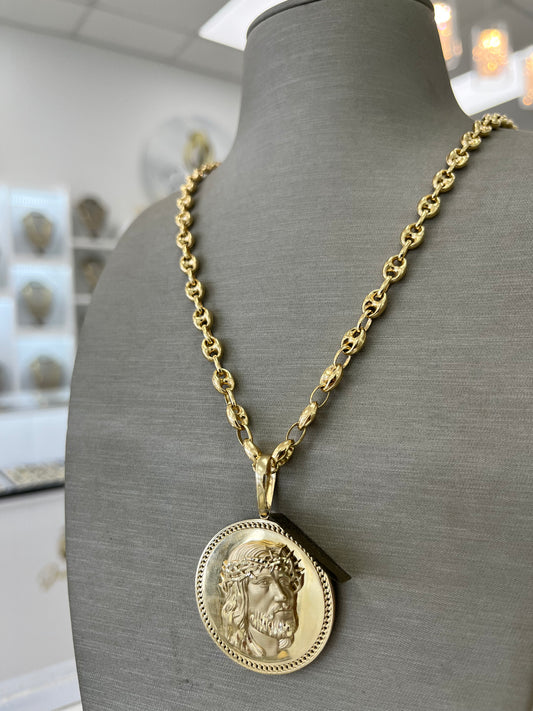 ✨CADENA GUCCI + MEDALLA CRISTO ORO 14K