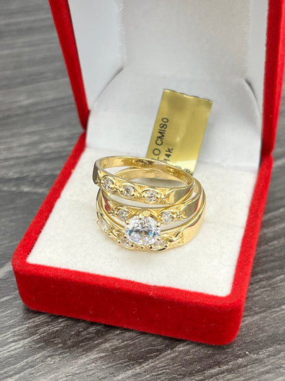 💍TRÍO ANILLOS DE MATRIMONIO ORO 14K💍