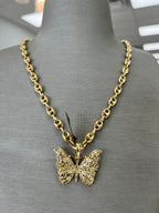 🦋CADENA GUCCI + DIJE MARIPOSA ORO 14K