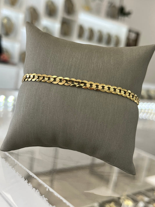 ✨MANILLA SÓLIDA CORTE ESPEJO ORO 14K