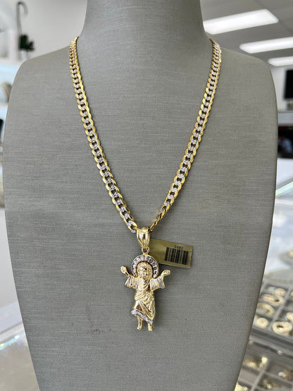 🌟CADENA DOS TONOS + DIVINO NIÑO ORO 14K